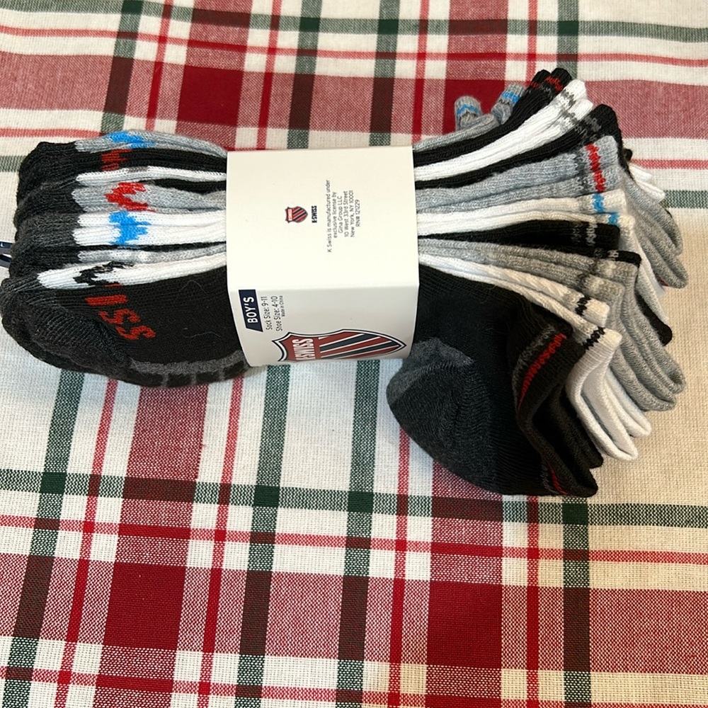 NWT K-Swiss Boys Ankle socks 10/pk